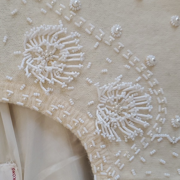 Vintage Embellished Wool/Angora cardigan sweater - Picture 5 of 8